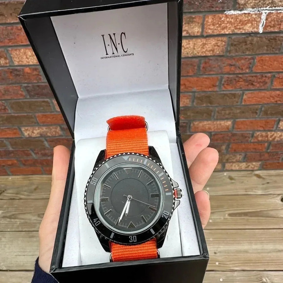 INC Unisex Orange Black Watch NWT - Picture 4 of 5